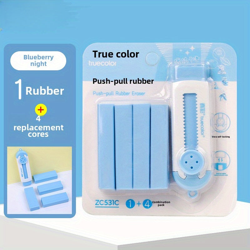 1 Set Replaceable Core Eraser, Pull-Back Rubber Eraser, Precise Erase Without Damaging Paper, for Exam Drawing