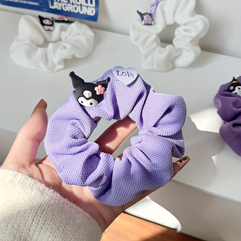 1 Set 4pcs Sanrio Cartoon for kuromi Hair Tie Decorative Hair Band, Non-Slip, for Women, Daily Use