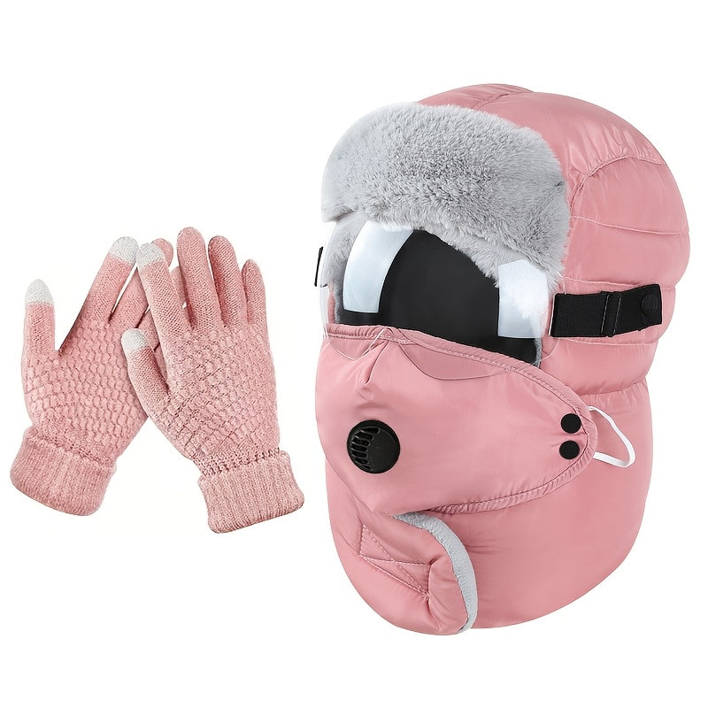 Winter Cycling Outdoor Hat, Ear Muffs & Mask Combo