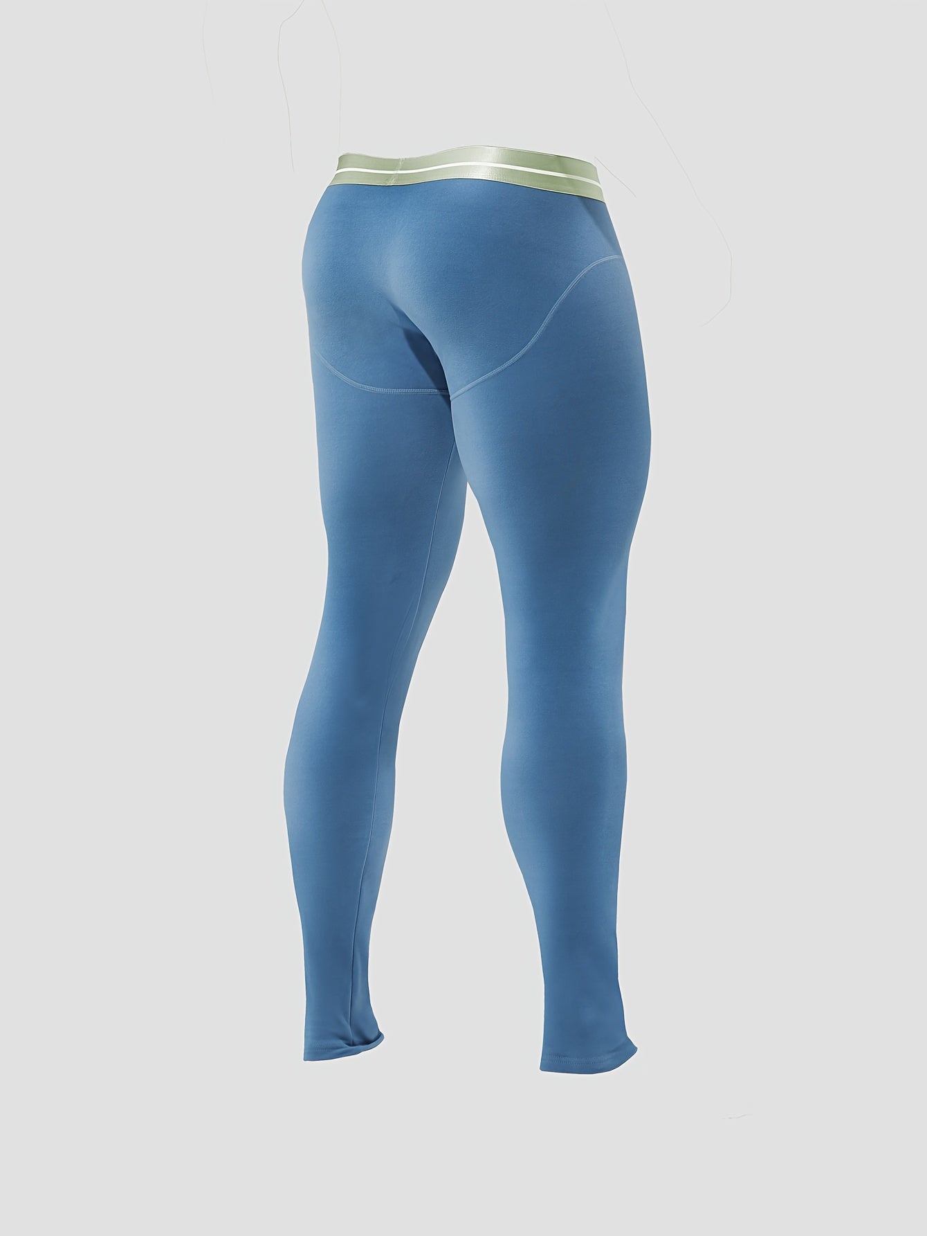 Men's Thermal Underwear Winter Warm Flocked Base Layer Pants - Heavy-Duty, All-Season & Elastic Fit for Cold Weather.