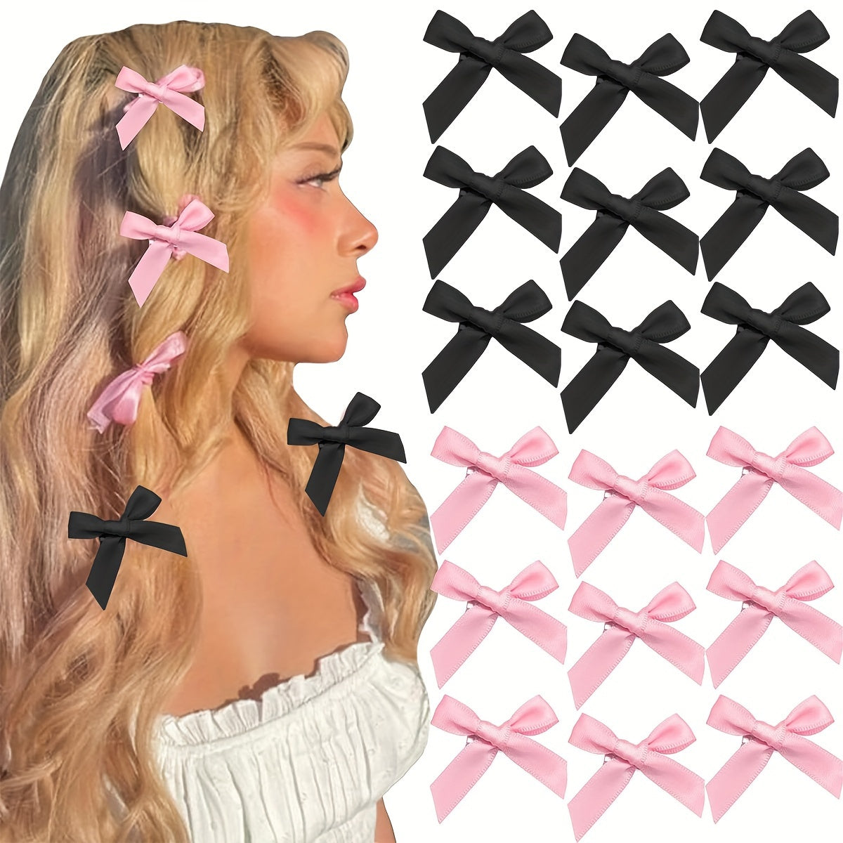 Bow small hairpin ballet girlish style dopamine ribbon tied hair with braided hairpin headdress
