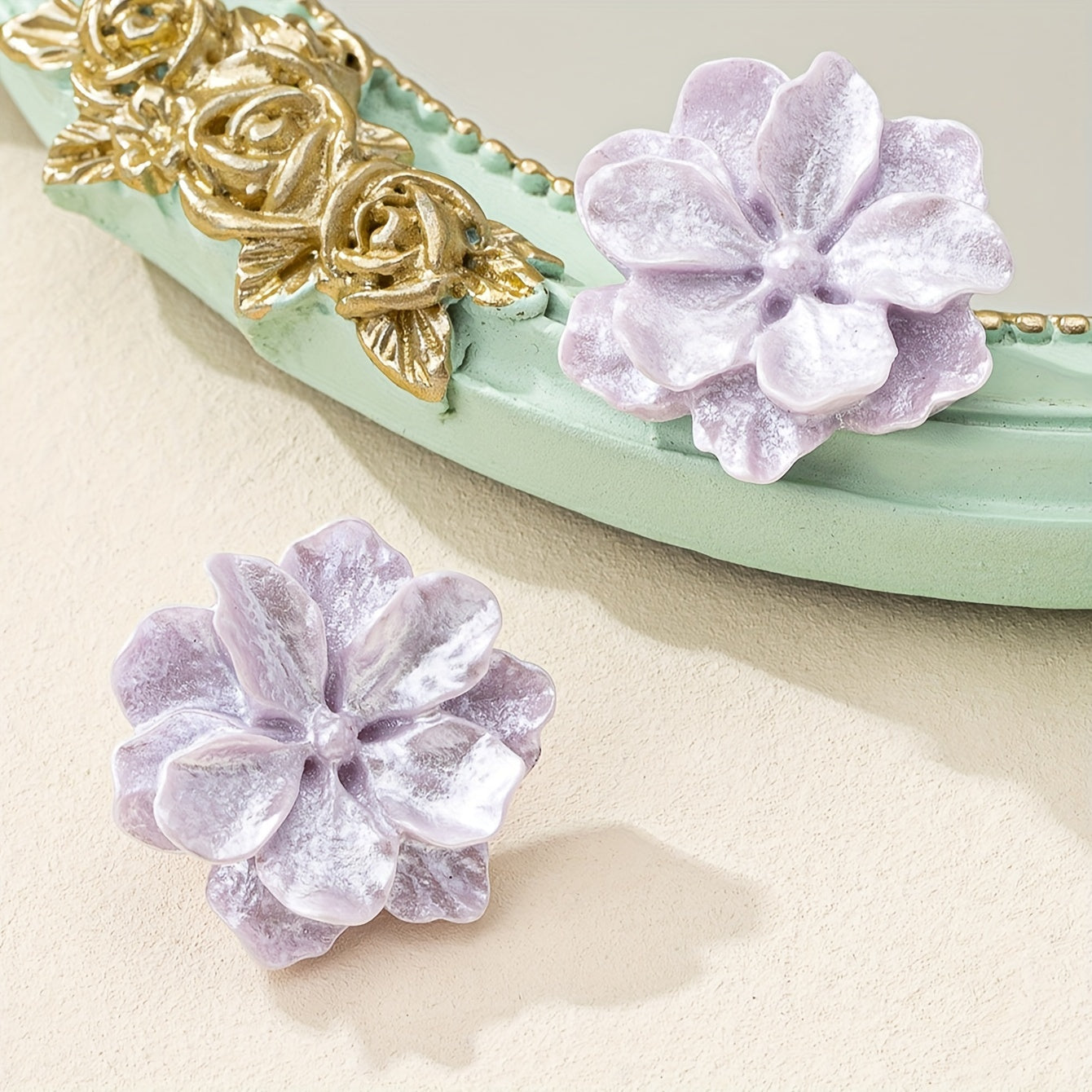Elegant Floral Bloom Stud Earrings - Hypoallergenic Acrylic, Iron-Free Ear Needles, Perfect for Daily Wear, Parties, Weddings, Banquets, Business Events, and Leisure Activities - One Pair