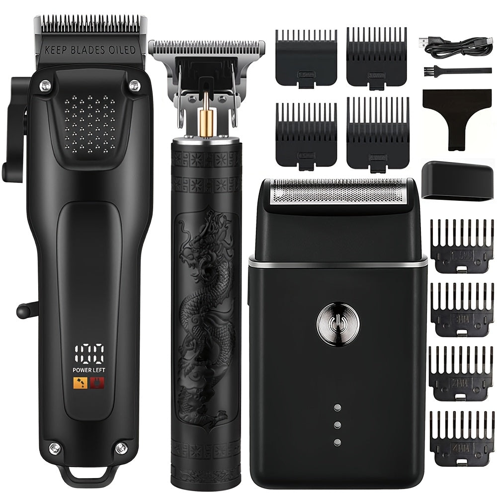 Men’s Grooming Kit: Clippers, Trimmer, Beard Styling Set