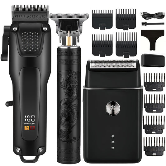 Men’s Grooming Kit: Clippers, Trimmer, Beard Styling Set