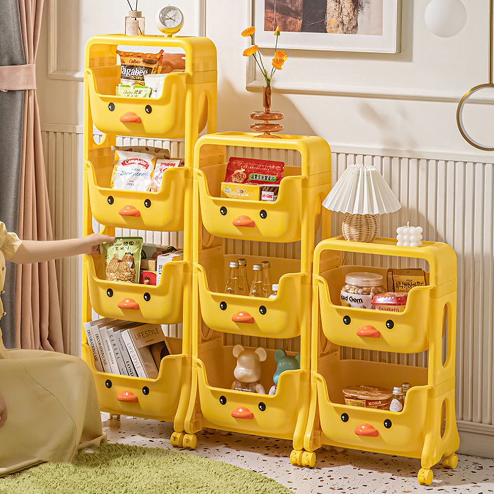 Three-layer Small Yellow Duck Storage Shelf