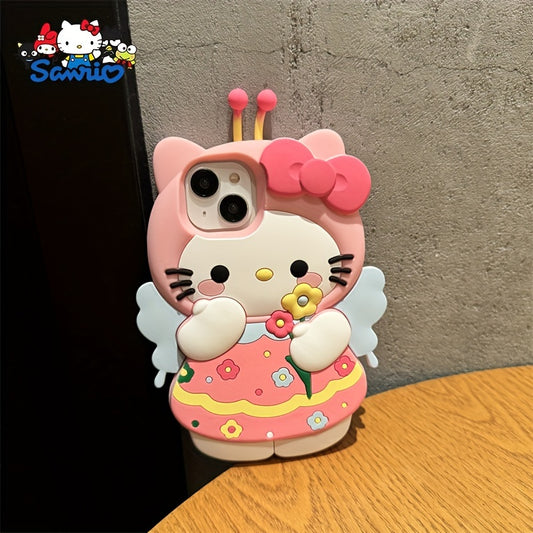 Hello Kitty Officially Licensed Cartoon Phone Case - Full Silicone Soft Shell for iPhone 15/14/13/12/11/XS/XR/X Plus Pro Max Mini