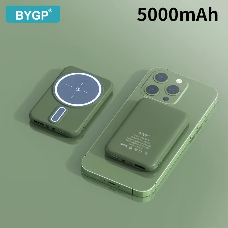 New 5000mAh Magnetic Wireless Power Bank for Apple 15 Pro / 14 Max / 13 / 12 Android Phones with LED Power Display, Portable Charger for Outdoor Travel Emergency Backup Mobile Power Supply, Gift