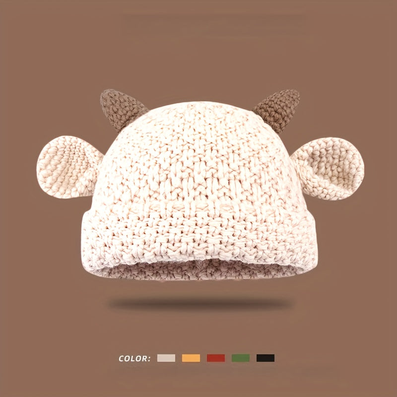 Hand- Cow Ear Beanie Hat for Women & Men