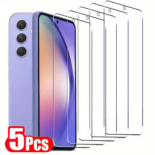 5pcs High Aluminum Tempered Glass for SamSung for Galaxy A12 A13 4G 5G A14 A15 A24 A25 A35 A55 A34 A54 A32 5G A31 A51 A71 A04 A04S S20 FE S21 FE S23 FE 5G A30S A50 A22 A52S A53 A72 A73 5G A10 Screen Protector Glass Film