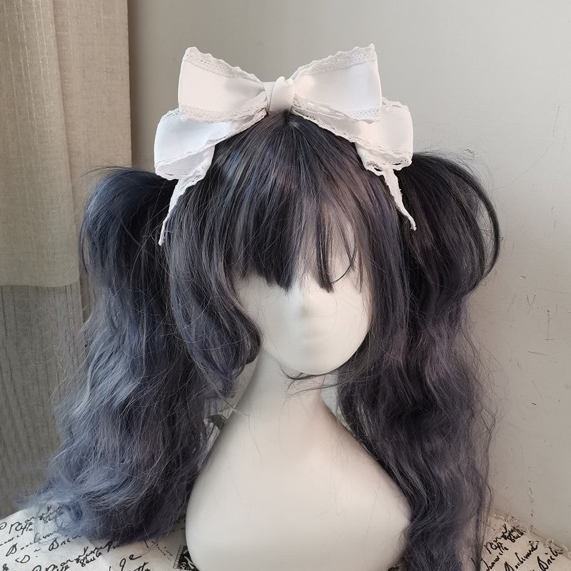 Chic Handmade Lolita style Bow Hairpin - Polyester & Spandex, Perfect for Cosplay & Anime Fashion Accessories