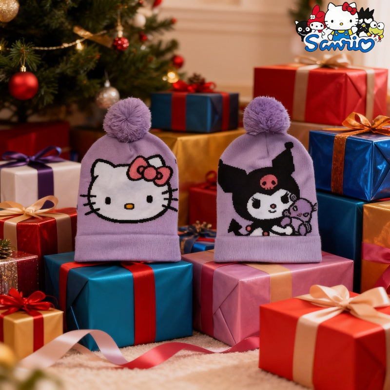 3pcs/set SANRIO Front Kitty Back for kitty Knit Hat