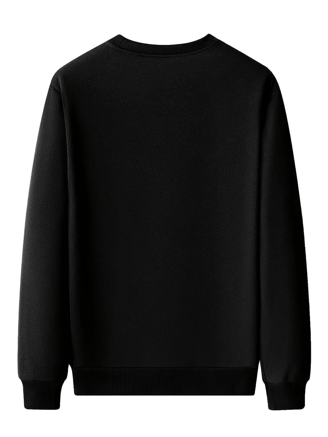 Men's Winter Fleece-Like Sweater Vest Jacket - Thickened Round Neck Long Sleeve Inner Layer, Machine Washable.