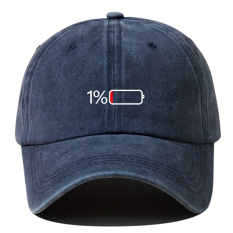 Breathable Unisex Baseball Cap - 1pc Sunshade Cap With Battery Pattern - Outdoor Sport Gift For Men Women