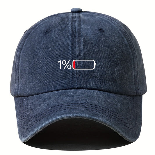 Breathable Unisex Baseball Cap - 1pc Sunshade Cap With Battery Pattern - Outdoor Sport Gift For Men Women