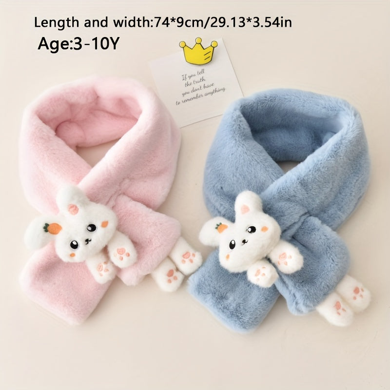 1pc Kids Scarf, Cartoon Bunny Desig