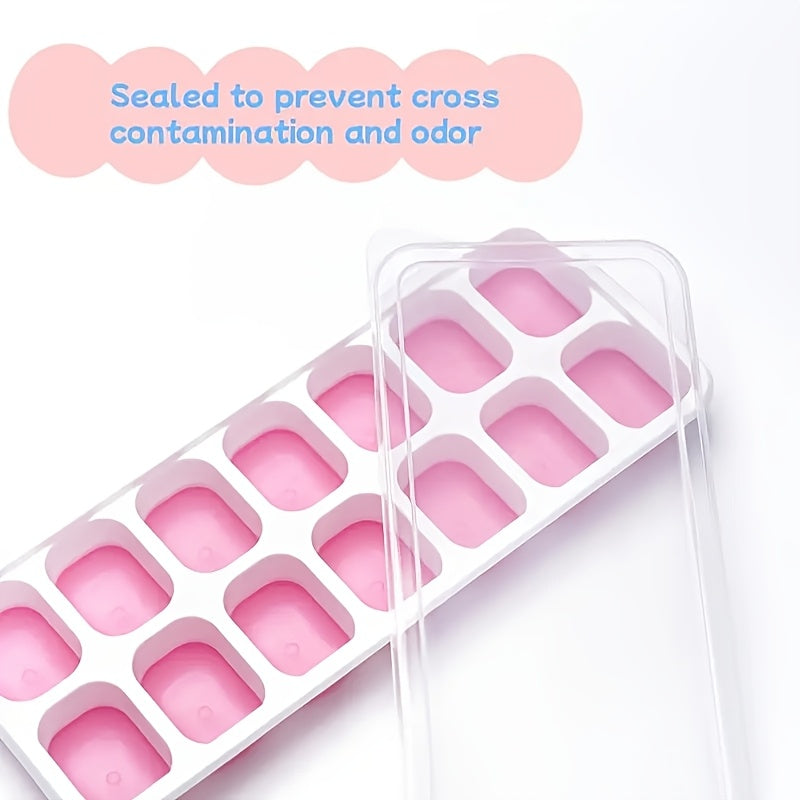 4pcs Silicone Ice Cube Mold Set - Stackable, Covered, Multifunctional for Cocktails & Whiskey, Essential Kitchen Utensils