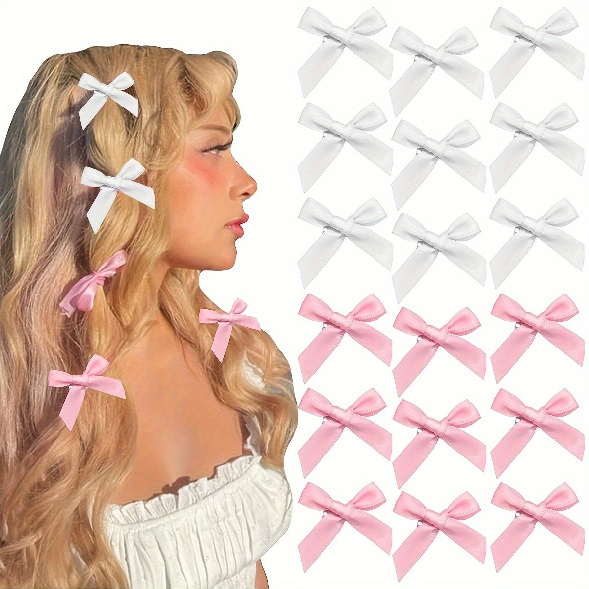 Bow small hairpin ballet girlish style dopamine ribbon tied hair with braided hairpin headdress