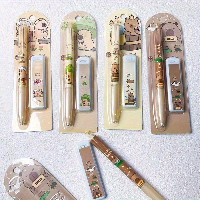 1pc Capybara Series High-Value Automatic Pencil Set, 0.5mm, Suitable for Office and School Stationery, School and Office Supplies, Back-to-School Essentials, Ideal Choice for Thanksgiving, Halloween, Christmas