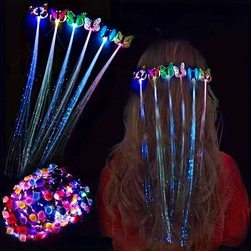 Butterfly LED Glow Braids Glow Toy Wig