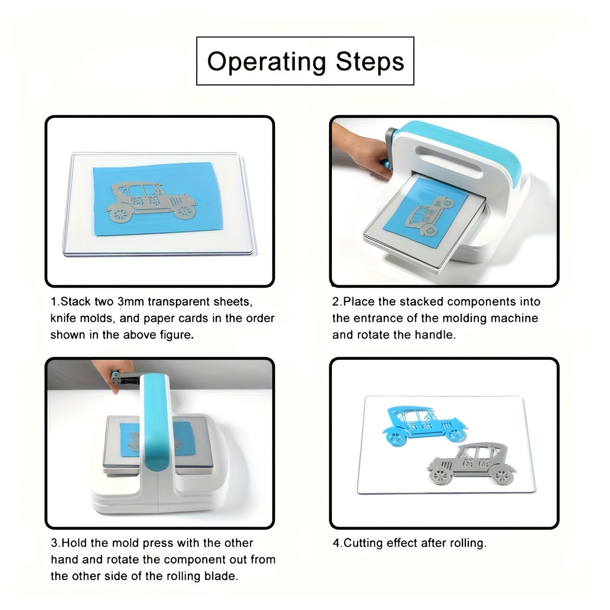 [Manual Die Cutting Machine] Manual Hand Crank Carbon Steel Die Cutting Embossing Machine | for Scrapbooking & Card Making with Stencil Templates, Metal Shape Mold - DIY Craft Tool Set (Excludes Dies and Paper)