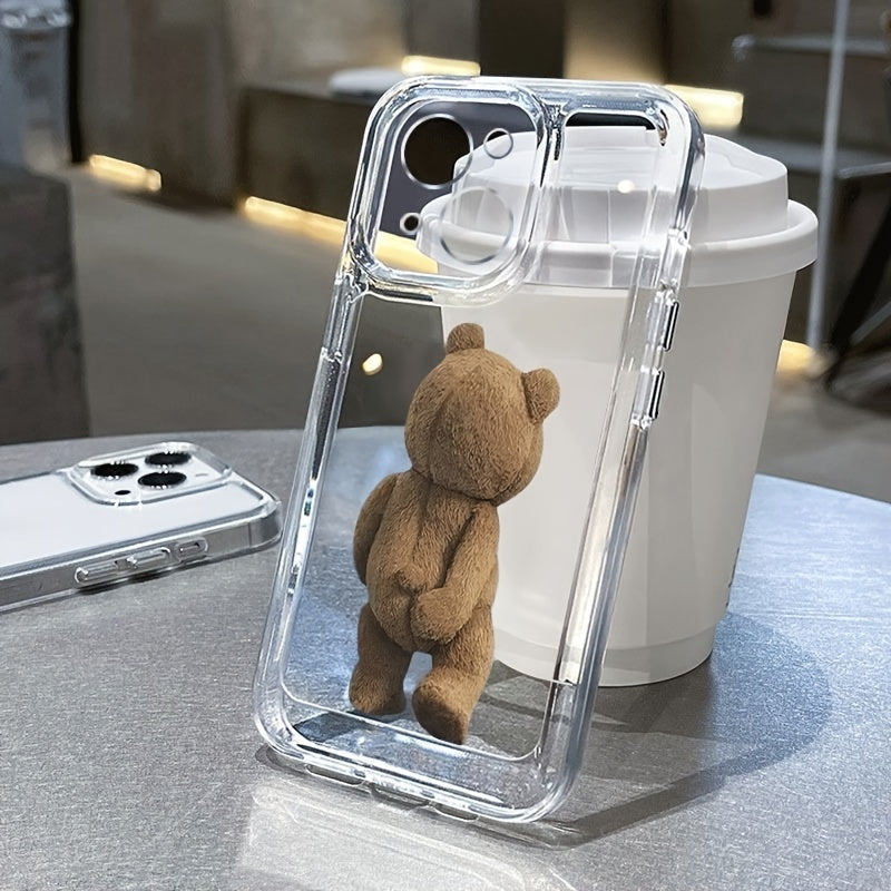 Cartoon Teddy Bear Case - Ultra-Clear TPU Back Cover with All-Round Protection - Compatible with Apple iPhone 15, 14, 13, 12, 11, Xs, Xr, X, 7, 8, Mini, Pro, Plus, Pro Max