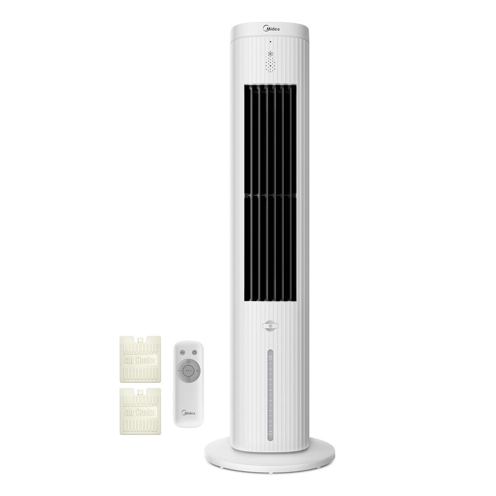 Midea 5L 3-in-1 Portable Air Cooler with Remote - 3 Wind Speeds, 75° Oscillating Function, 7-hour Timer, Whisper-quiet Operation. Doubles As A Humidifier for Enhanced Comfort, Great for Home, Office and Bedroom Use