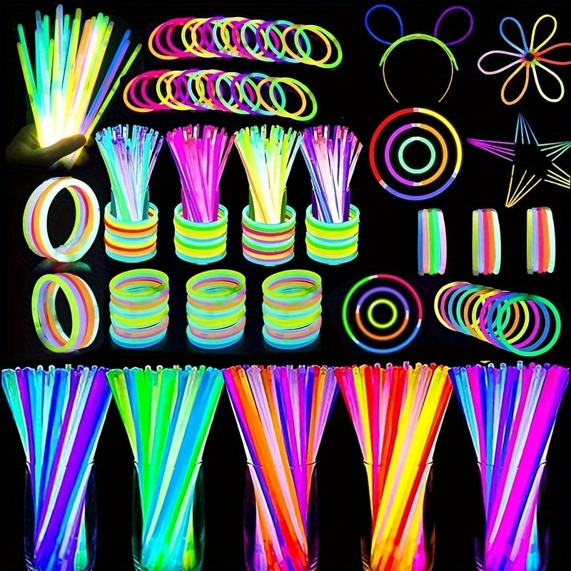 [100pcs Luminous Glow Sticks] 100pcs Luminous Glow Sticks | Luminous Party Supplies and Decorations | Suitable for Halloween Birthday Party Supplies, Wedding Parties, Camping Activities, Carnival Concerts, Including Connector