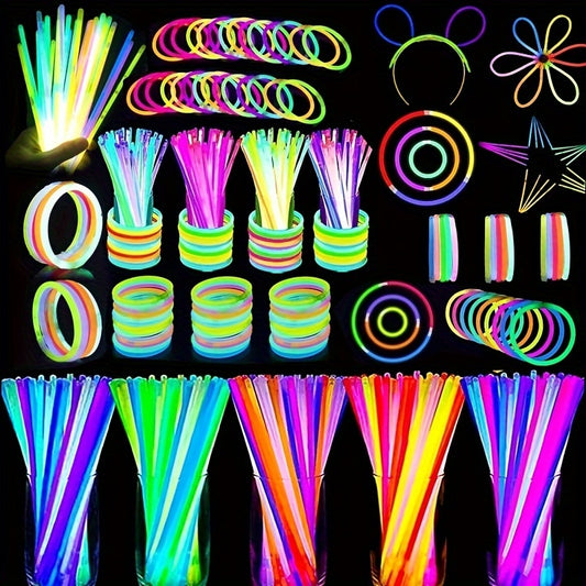 [100pcs Luminous Glow Sticks] 100pcs Luminous Glow Sticks | Luminous Party Supplies and Decorations | Suitable for Halloween Birthday Party Supplies, Wedding Parties, Camping Activities, Carnival Concerts, Including Connector