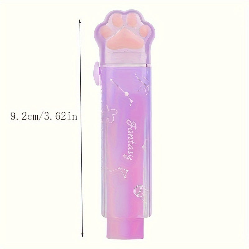 1PC Adorable Paw Design Push-Pull Cube Eraser, TPR Material, Rectangular Shape for School and Office Supplies