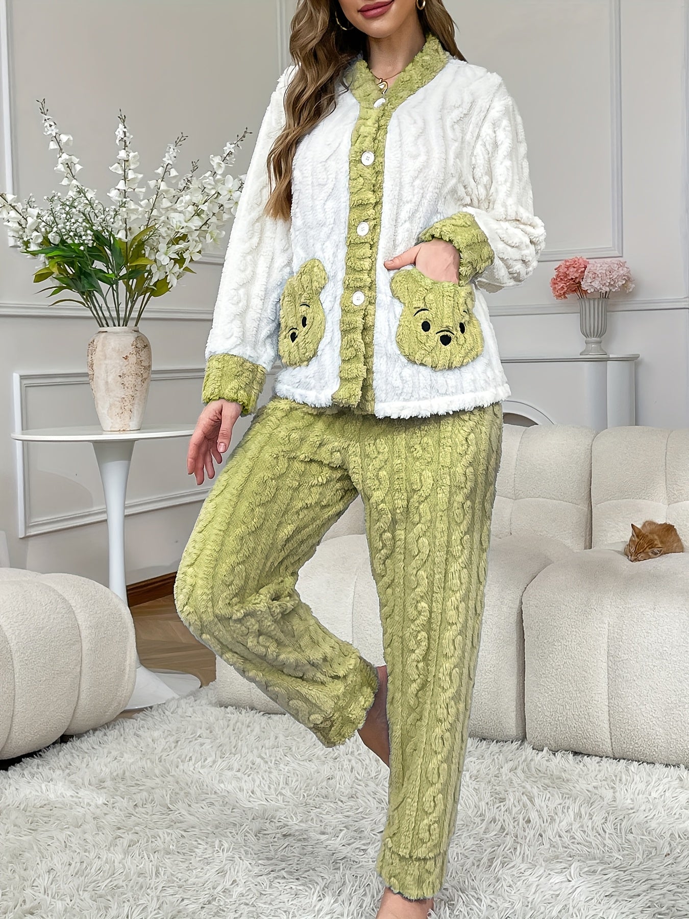 Autumn/Winter New 's Pajama Set, Long Sleeve & Legs