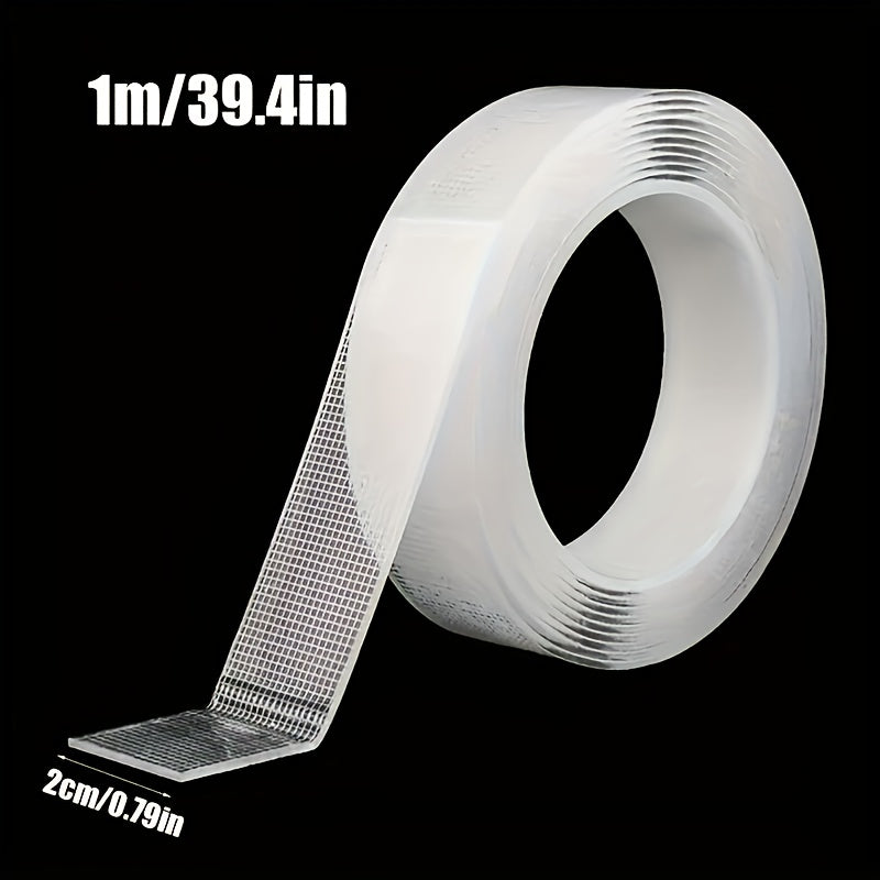 Super Strong Double-Sided Nano Tape - Clear Removable, Waterproof PET Adhesive .