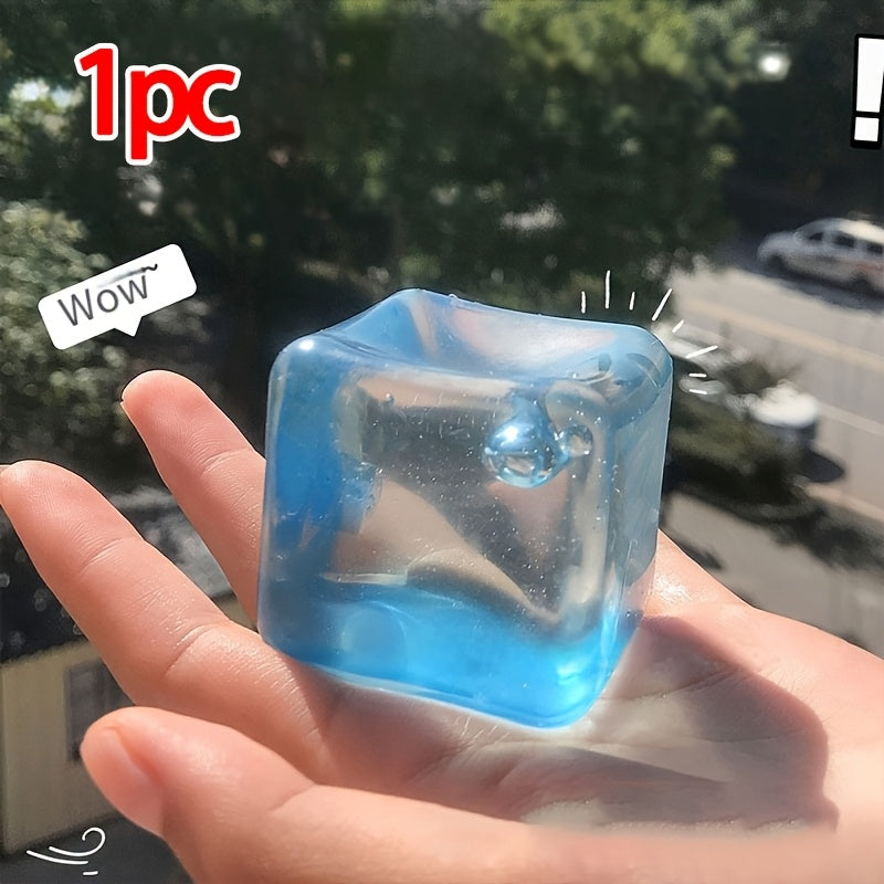 [Relaxing Squeeze & Pop] Relaxing Pop Sensation Squeeze & Pop Malt Ice Cubes - Transparent Sky Blue | Soothing Toy, Glossy Finish, Ideal for Unwinding