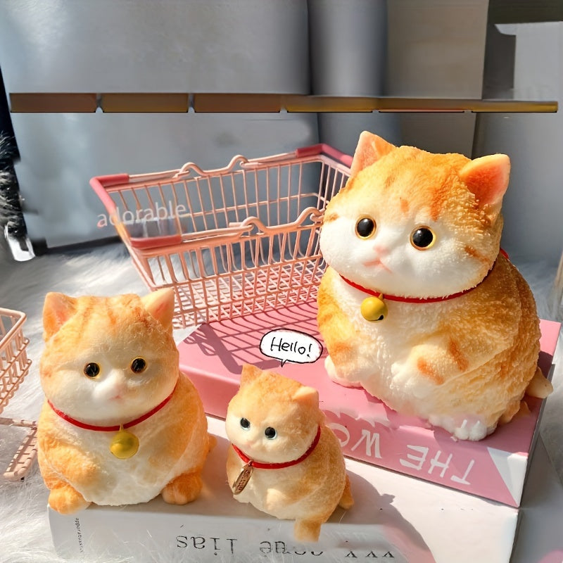 [Ultra-Realistic] Squeeze Cat | Ultra-Realistic, Soft | Slow to Bounce, Anxiety-Relieving | ASMR Sensory Game, Desk Accessory | Office, Valentine's Day, Christmas Gifts