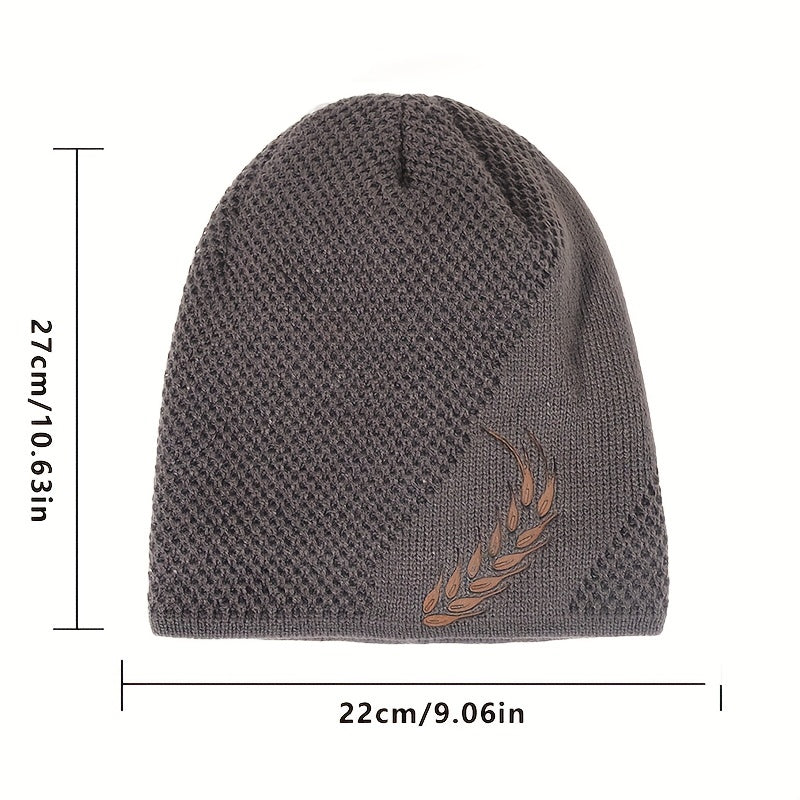 Unisex Floral Print Knit Beanie