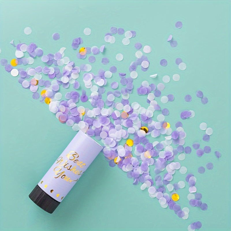 # 5pcs Handheld Confetti Cannon Set for Weddings & Birthdays, Paper Confetti Popper Tubes with Custom Messages, Universal Celebration Party Favors for Adults 18+
