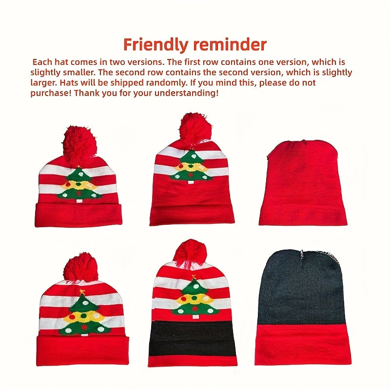 1pc Cartoon Jacquard Double-Layer Knitted Hat