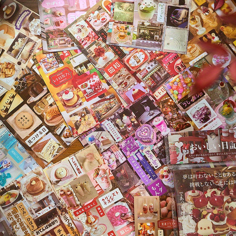 20 Japanese Ancient Cute ins Sticker Books- Glittering Memories Collection, DIY Scrapbook and Craft Accessories for Albums, Diaries, Phone Cases, Water Bottles, Guitars, Skateboards and Luggage, Scrapbook Stickers