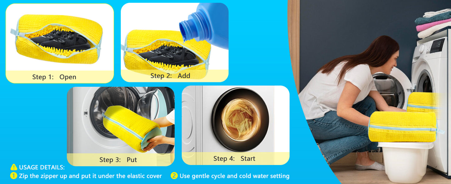 Sturdy Washing Machine Bag for Shoes of Every Kind - Features a Zipper Closure And a Soft,.