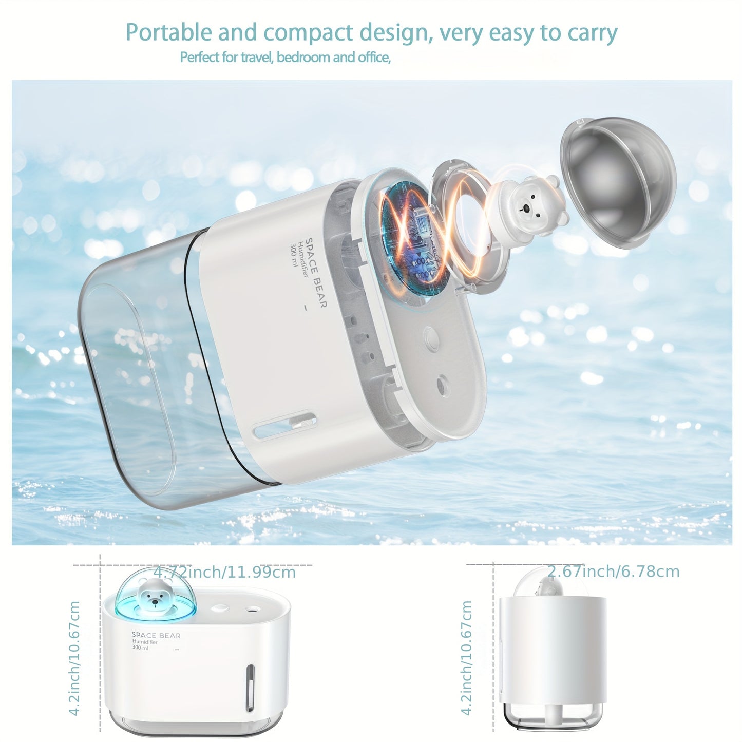 Ultrasonic Cool Mist Humidifier with Night Light