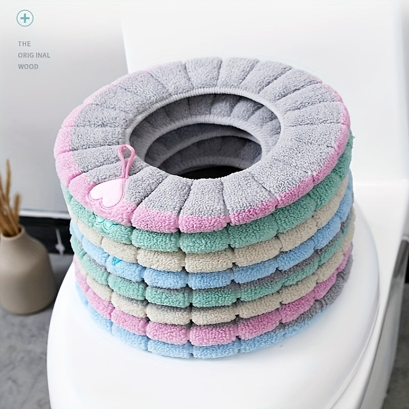 5pcs WinterWarmth Toilet Seat Covers