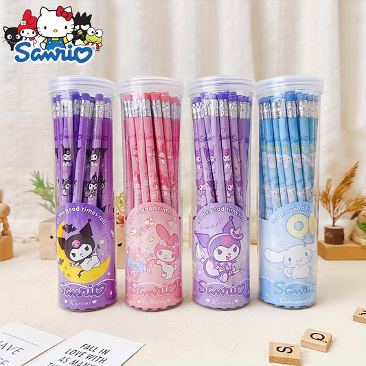 30pcs a box of Sanrio Melody, Kulomi, Yuguigou, barrel pencils for writing, writing pens, calligraphy pens