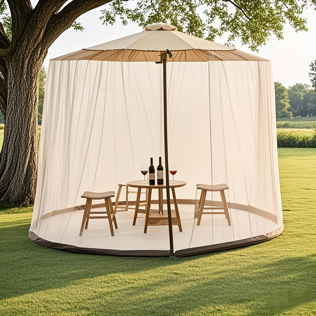 Green Outdoor Mosquito Net with Heavy Water Pipe Base - Durable Polyester, Zipper Single Door, Easy Installation for Beach, Garden, and Camping, Camping Essentials|Elegant Outdoor Setting|Durable Outdoor Netting, Mosquito Net