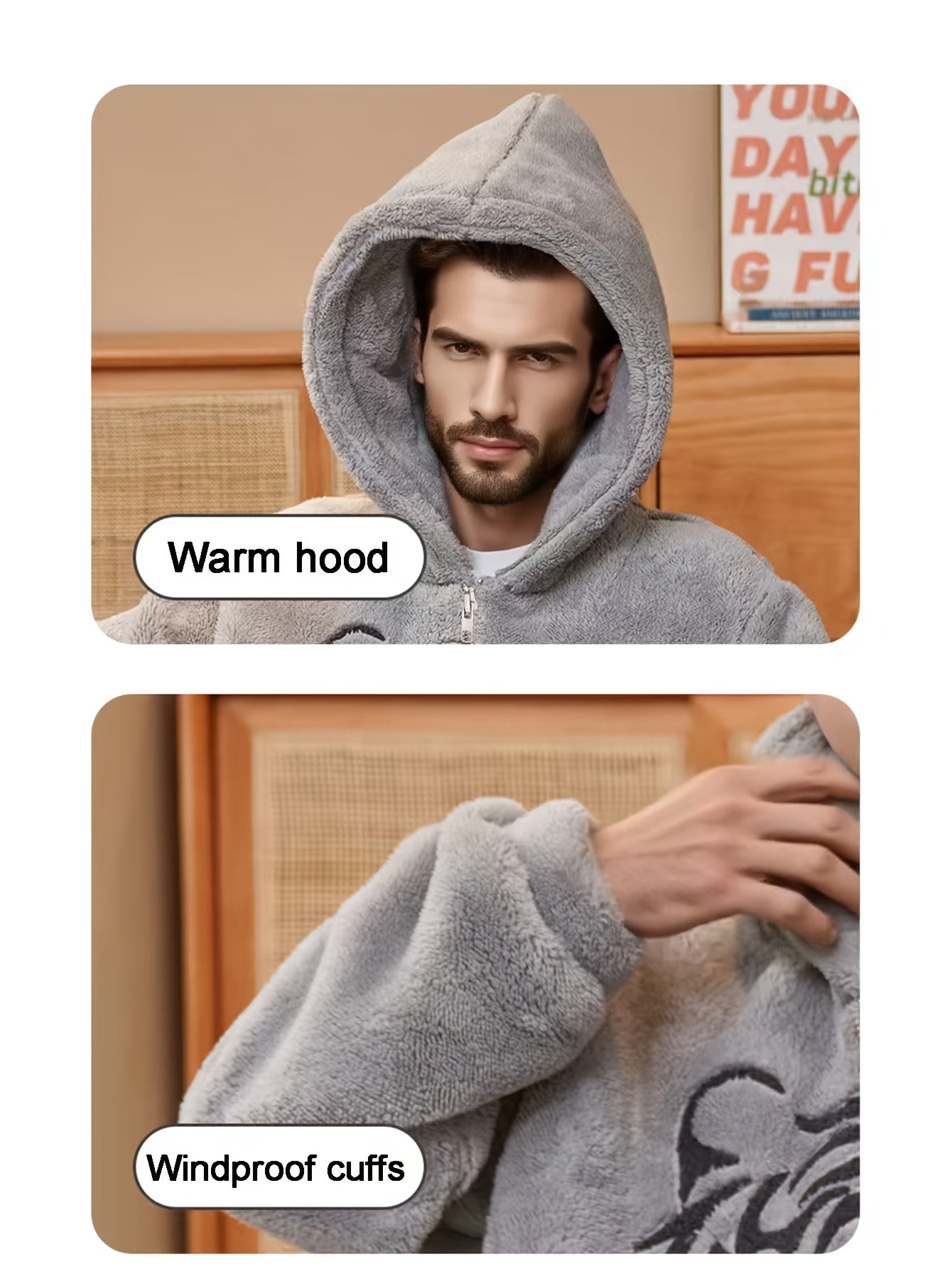 Flannel 2025 Winter New 2-Piece Tiger Embroidered Long Pants Loungewear Set.