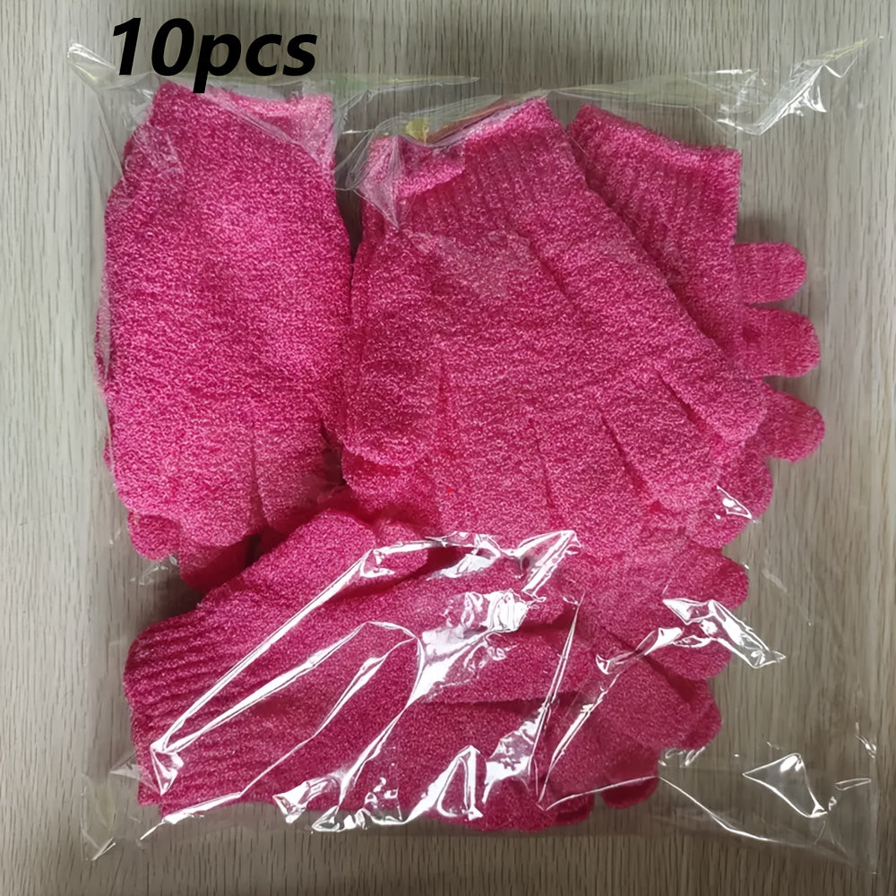 10pcs Exfoliating Shower Gloves, Mix And Match Multicolor,