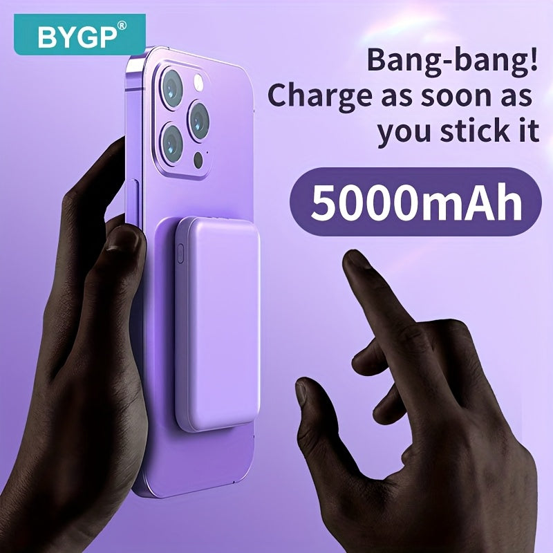 New 5000mAh Magnetic Wireless Power Bank for Apple 15 Pro / 14 Max / 13 / 12 Android Phones with LED Power Display, Portable Charger for Outdoor Travel Emergency Backup Mobile Power Supply, Gift