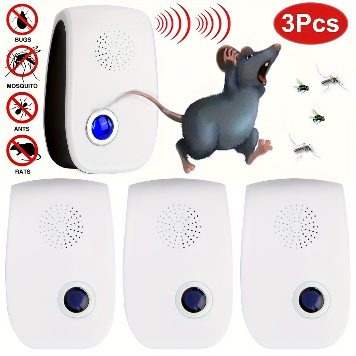 3 Packs Ultrasonic Pest Repeller