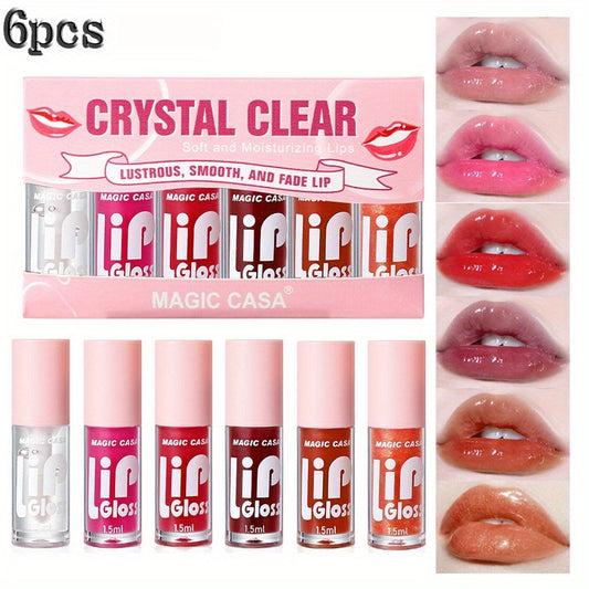 6pcs Lip Gloss Oil for Plump Lips, Moisturizing Lip Gloss,