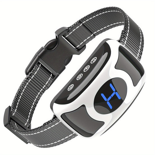 Dog Bark Collar - Rechargeable Smart Anti Barking Collar for Dogs - No Shock Bark Collar for Medium/Large Dogs - Anti Bark Collar for Dogs with 3 Sensitivity Levels