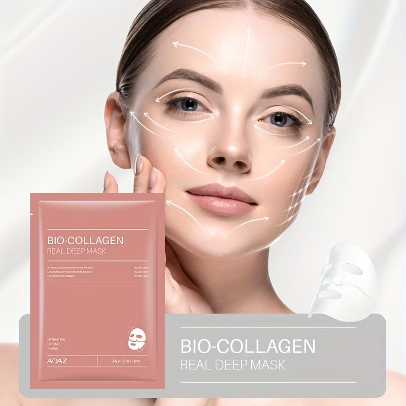 4pcs Bio-Collagen Real Deep Mask Pack Hydrating & Firming Facial .