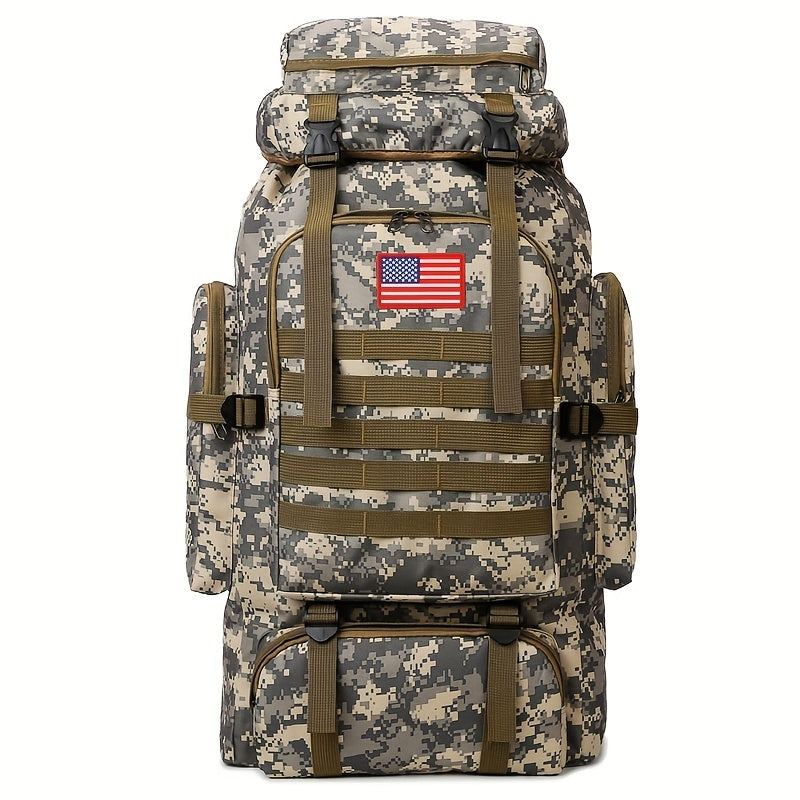 80L Hiking Backpack - Durable Oxford, Adjustable Straps, Multiple Compartments | Ideal for Outdoor Adventures, Camping, Travel